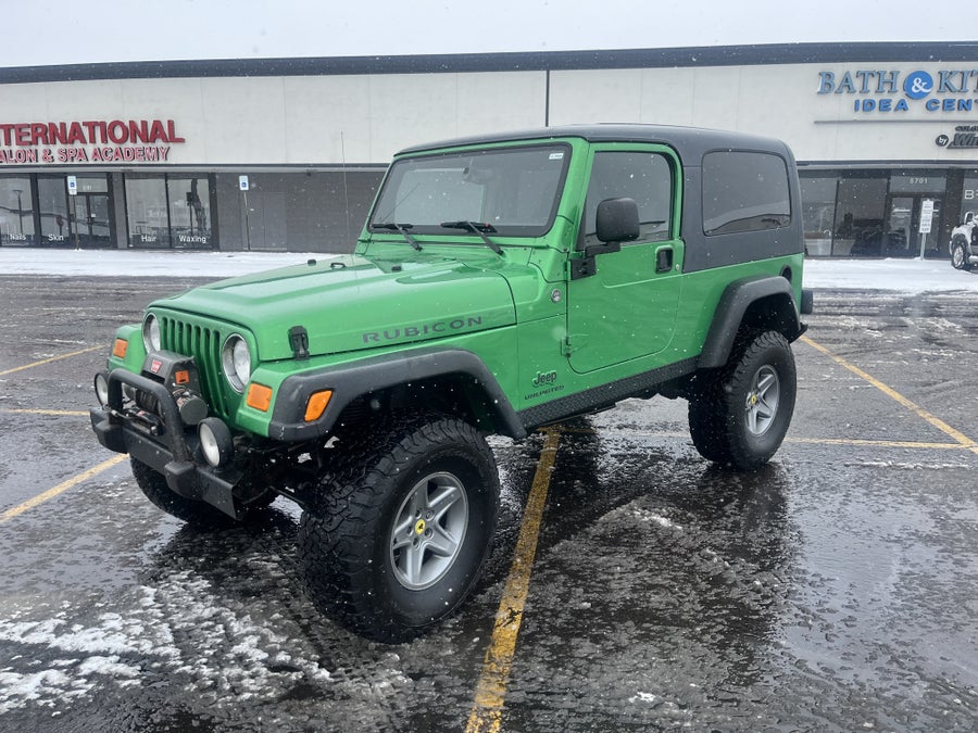 2005 Jeep Unlimited Rubicon LJ Electric Lime Green AEV Wheels